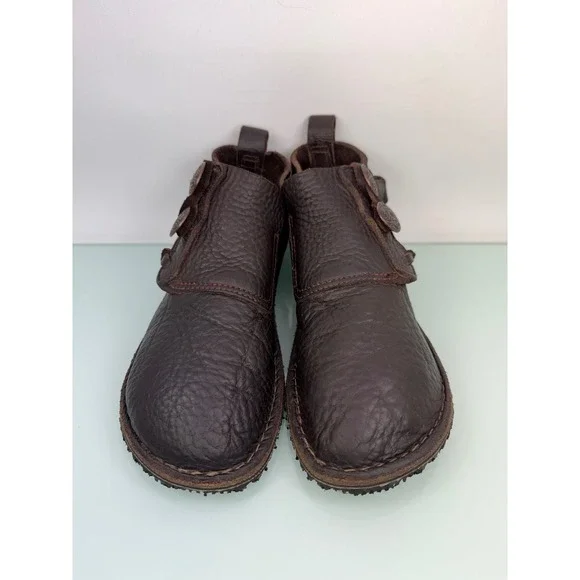 Nativearth Two Button Leather Boots Brown Handmade Viking Anglo Saxon Size 6 - Picture 2 of 8